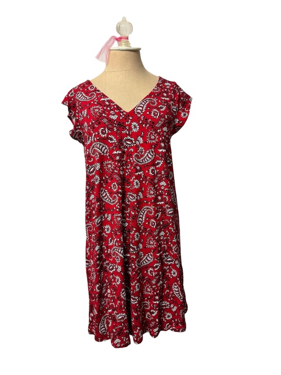 LOFT Dresses & Skirts - Loft Outlet Red Paisley Women's Dress Size Medium Petite NWT